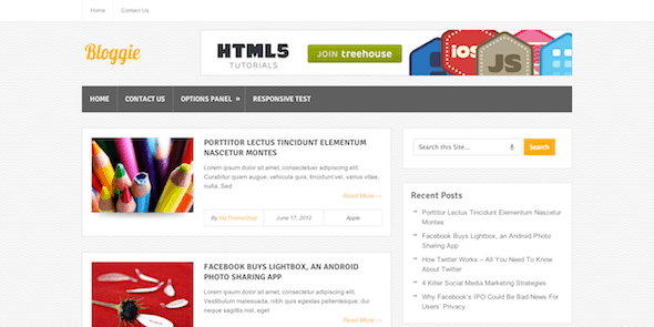 Bloggie WordPress Blog Theme