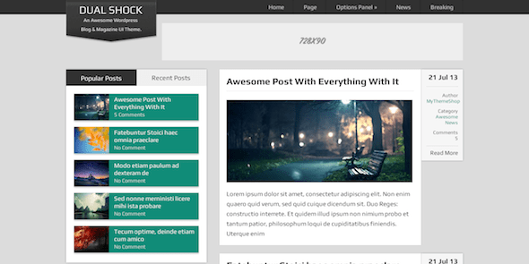 DualShock FREE WordPress Blogging Theme