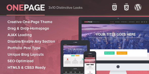 OnePage - Unique Portfolio and Single Page Business WordPress Theme