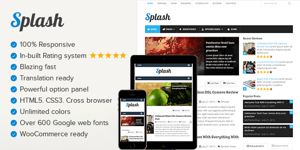 Splash - Review based WordPress Theme
