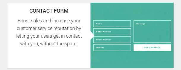 Boost sales and increase your customer service reputation by letting your users get in contact with you, without the spam.