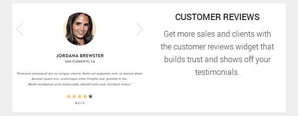 Get more sales and clients with the customer reviews widget that builds trust and shows off your testimonials.