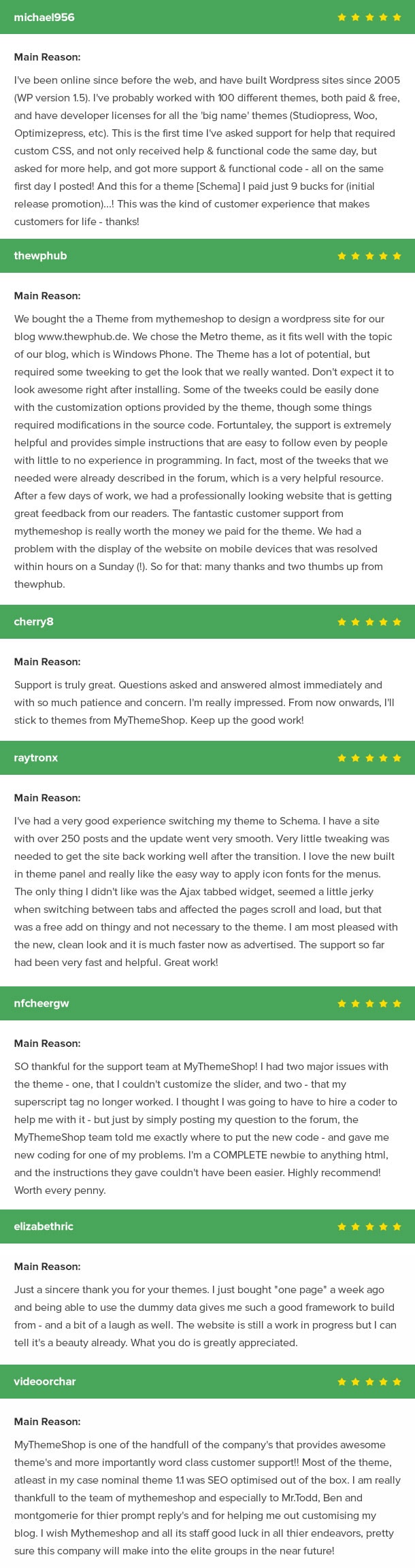 OnePage Testimonials