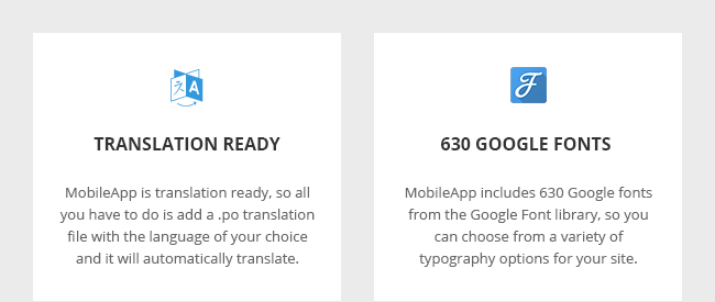 Translation Ready and 630 Google Fonts