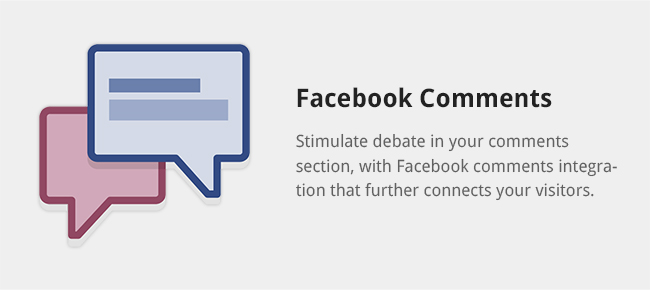 Stimulate debate in your comments section, with Facebook comments integration that further connects your visitors.