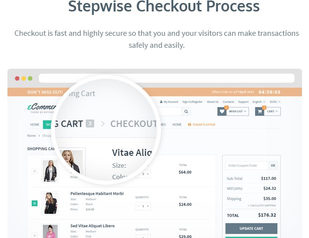Stepwise Checkout Process