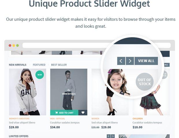 Unique Product Slider Widget