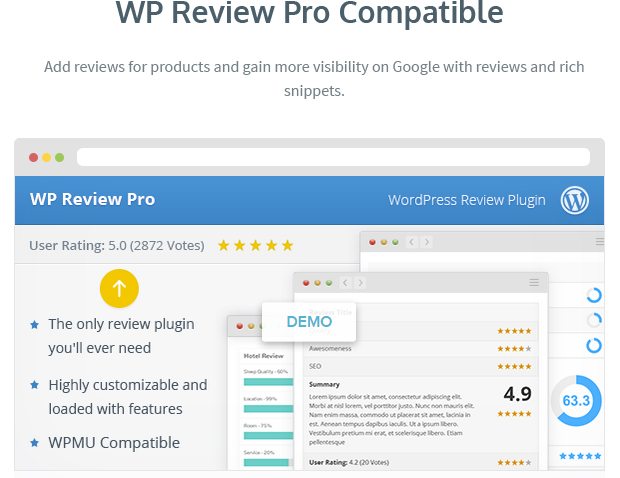 WP Review Pro Compatible