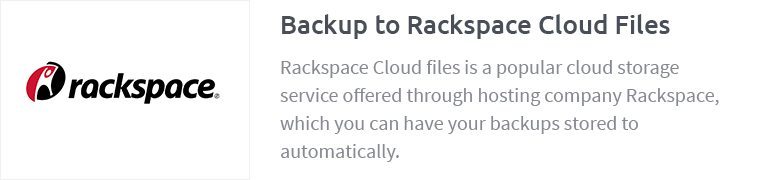 Backup to Rackspace Cloud Files