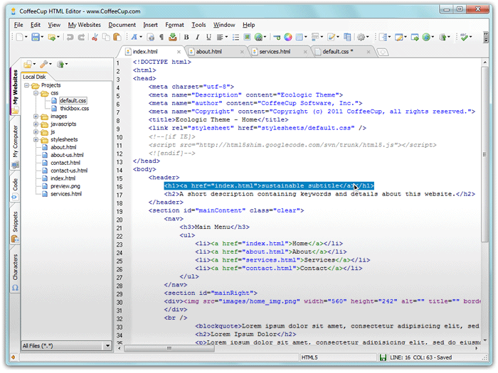 free html text editor editor