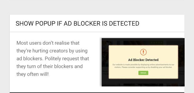 Most users don’t realise that they’re hurting creators by using ad blockers. Politely request that they turn of their blockers and they often will!