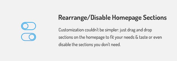 Rearrange Disable Homepage-Sections