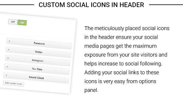 Custom Social Icons in Header