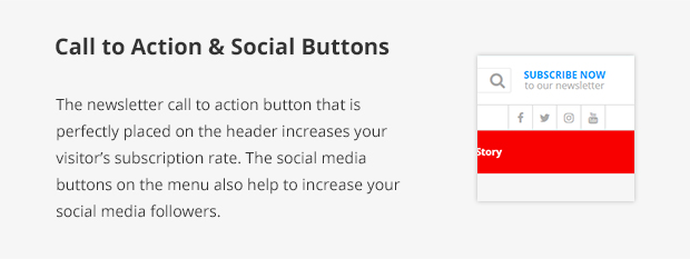 Call to Action & Social Buttons