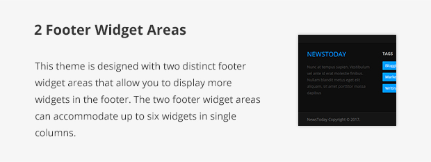 2 Footer Widget Areas